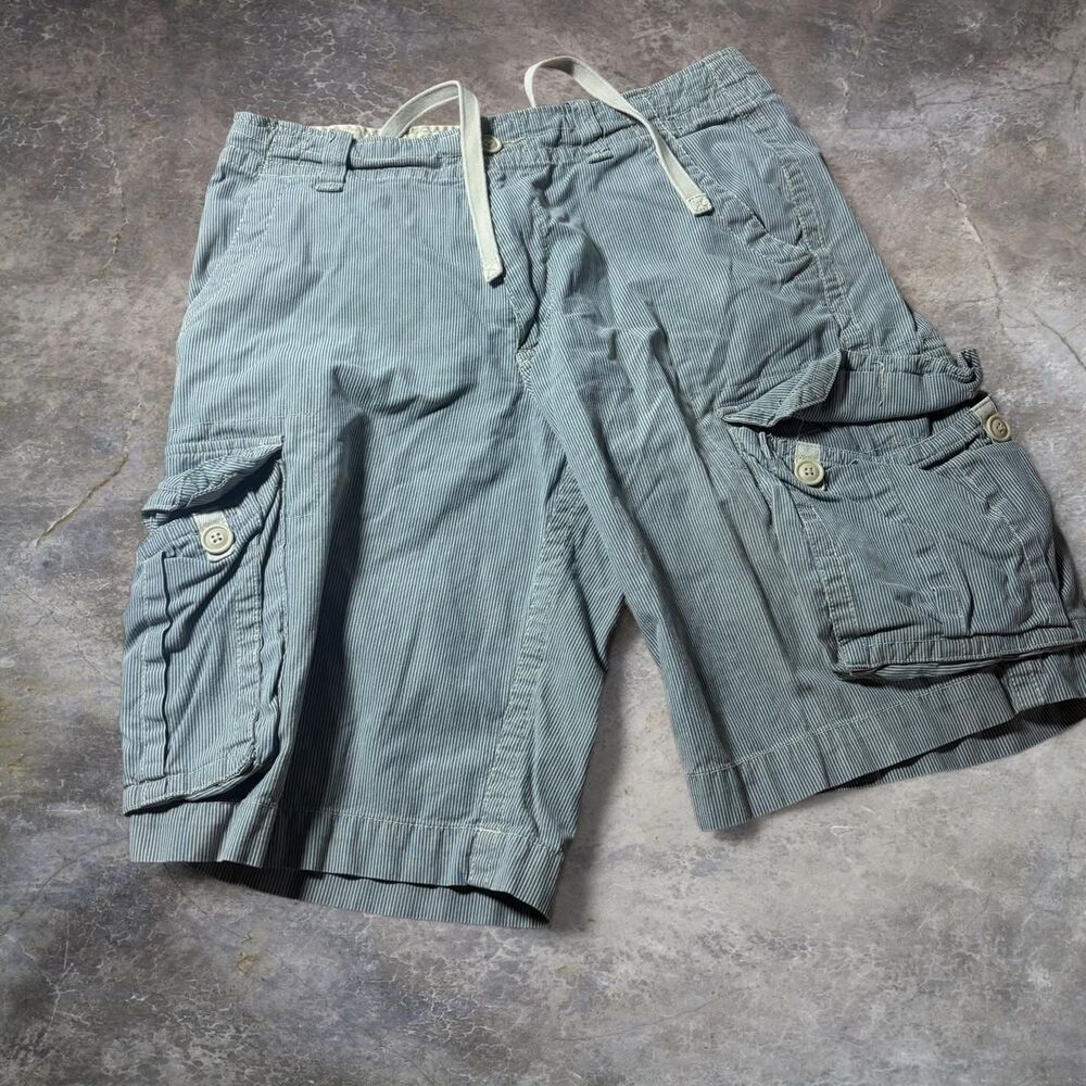 Aéropostale Cargo Shorts Men’s 32 Blue White Stripe over knee long